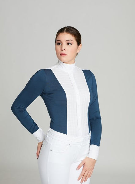White Tonal Plaid Open Placket - The Polished Rider